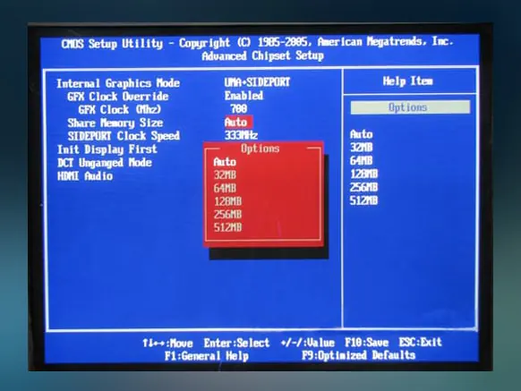 Tăng VRAM bằng thiết lập BIOS