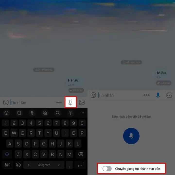 Cách nhập văn bản bằng giọng nói trên Zalo - Bước 2