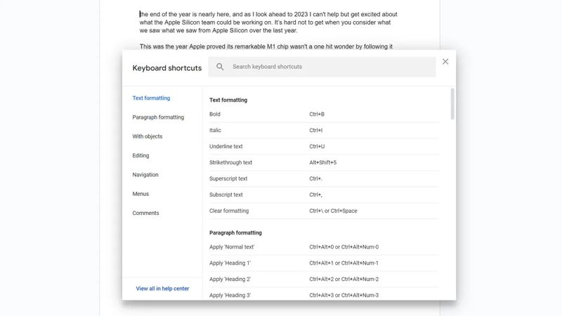 Các phím tắt cơ bản khi dùng Google Docs bạn cần phải nhớ - Ảnh minh họa 5