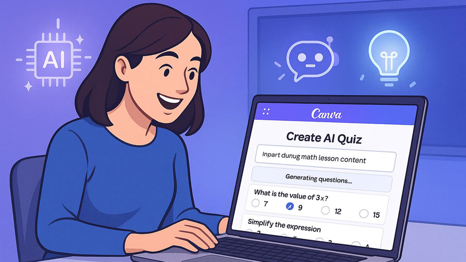 Cách tạo website trắc nghiệm nhanh gọn đơn giản với Canva AI