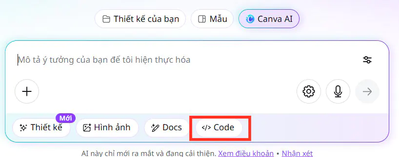 Cách tạo website trắc nghiệm nhanh gọn đơn giản với Canva AI - Bước 1