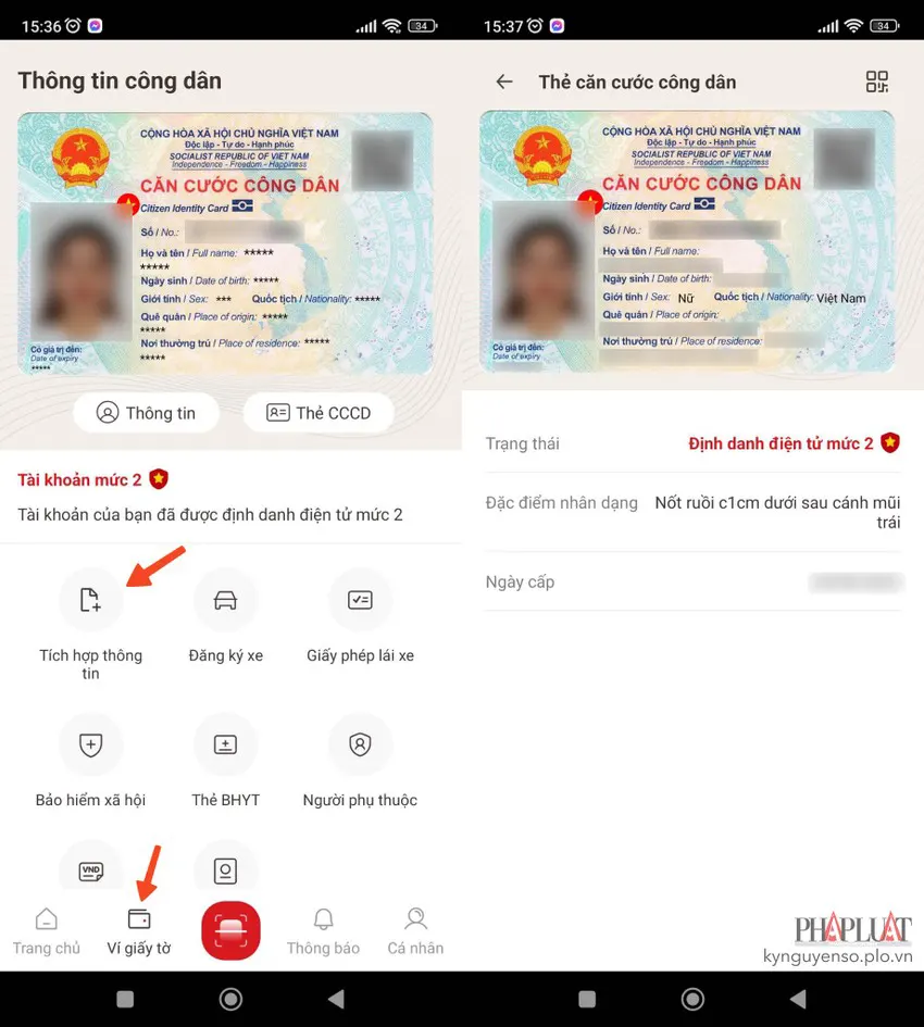 Cách tích hợp giấy phép lái xe và thẻ bảo hiểm y tế vào ứng dụng VNeID