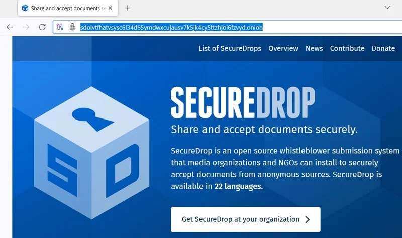 SecureDrop trang web tố giác tốt nhất dành cho các nhà báo.