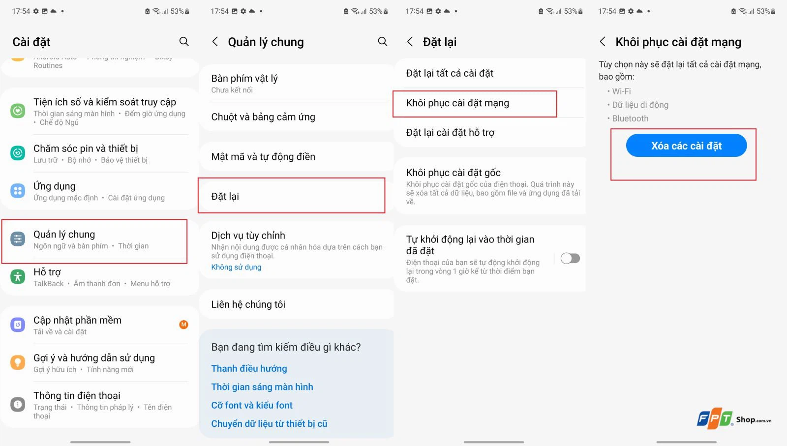Cách 5: Đặt lại cài đặt mạng trên Android