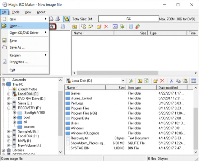 Magic ISO Maker kiểm tra file image ổ đĩa - Bước 1