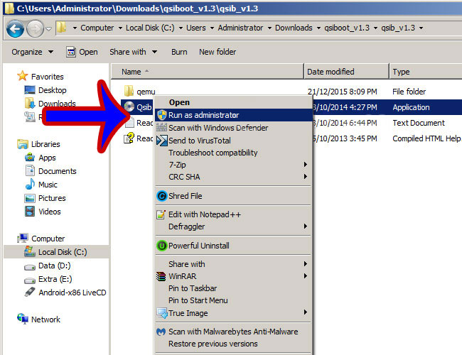 Kiểm tra USB Boot bằng Qemu Simple Boot - Bước 1