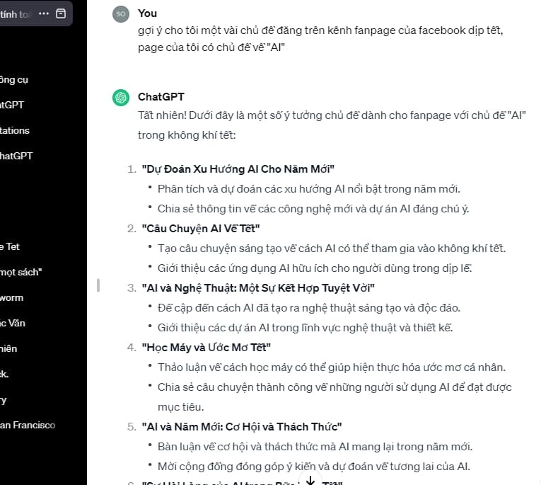 Viết các bài đăng trên mạng xã hội bằng ChatGPT