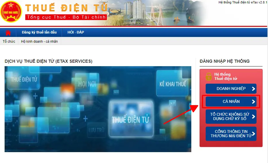 Cách tra cứu dự nợ thuế TNCN trên Trang thông tin điện tử của Tổng cục Thuế - Bước 1