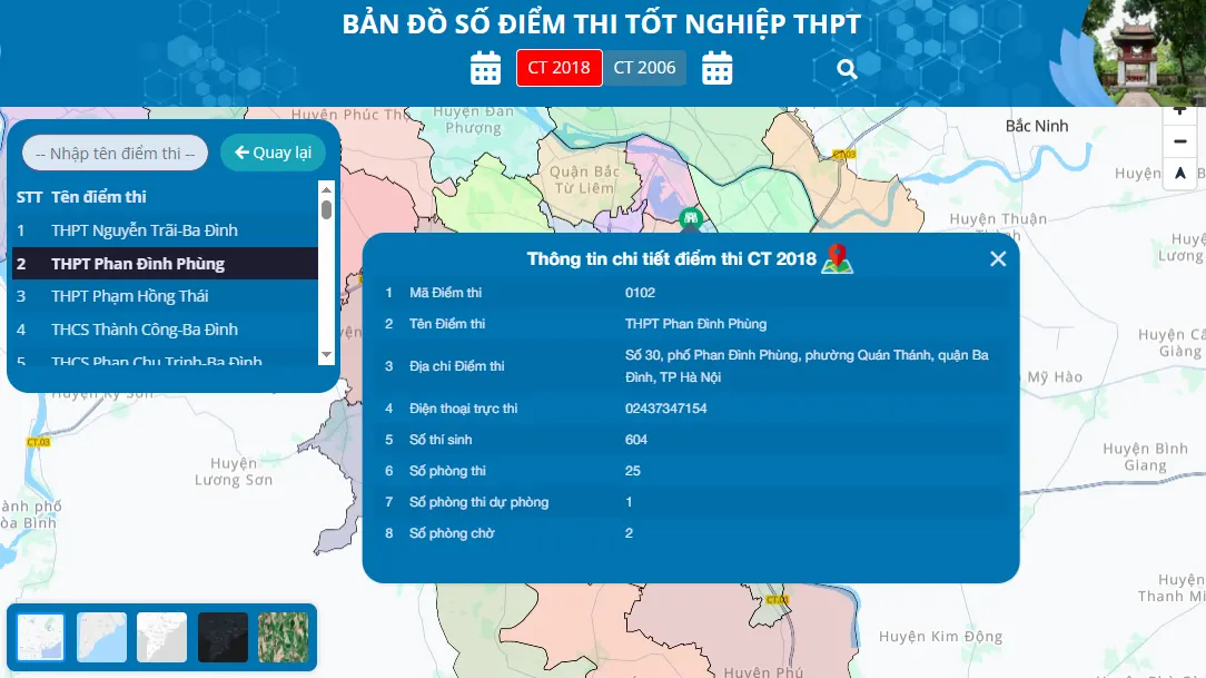 Cách dùng bản đồ số điểm thi tốt nghiệp THPT - Bước 2