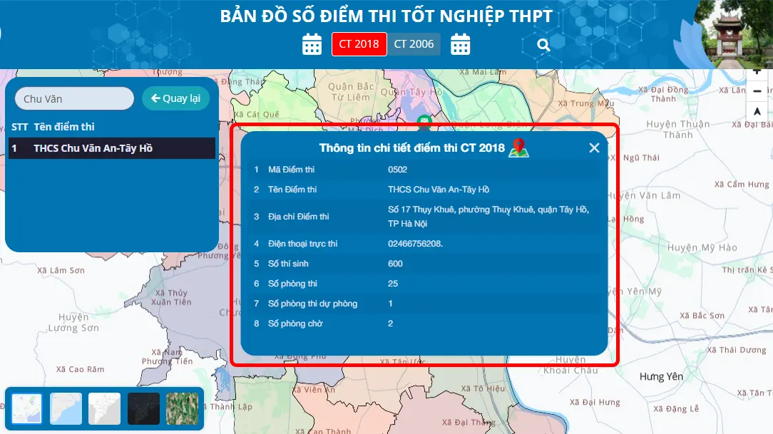 Cách dùng bản đồ số điểm thi tốt nghiệp THPT - Bước 3.2